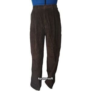 Vintage Ribbed Corduroy Pleated Pants